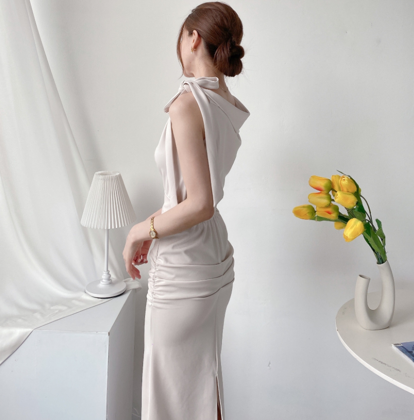 Scarf Asymmetric Sleeveless Blouse