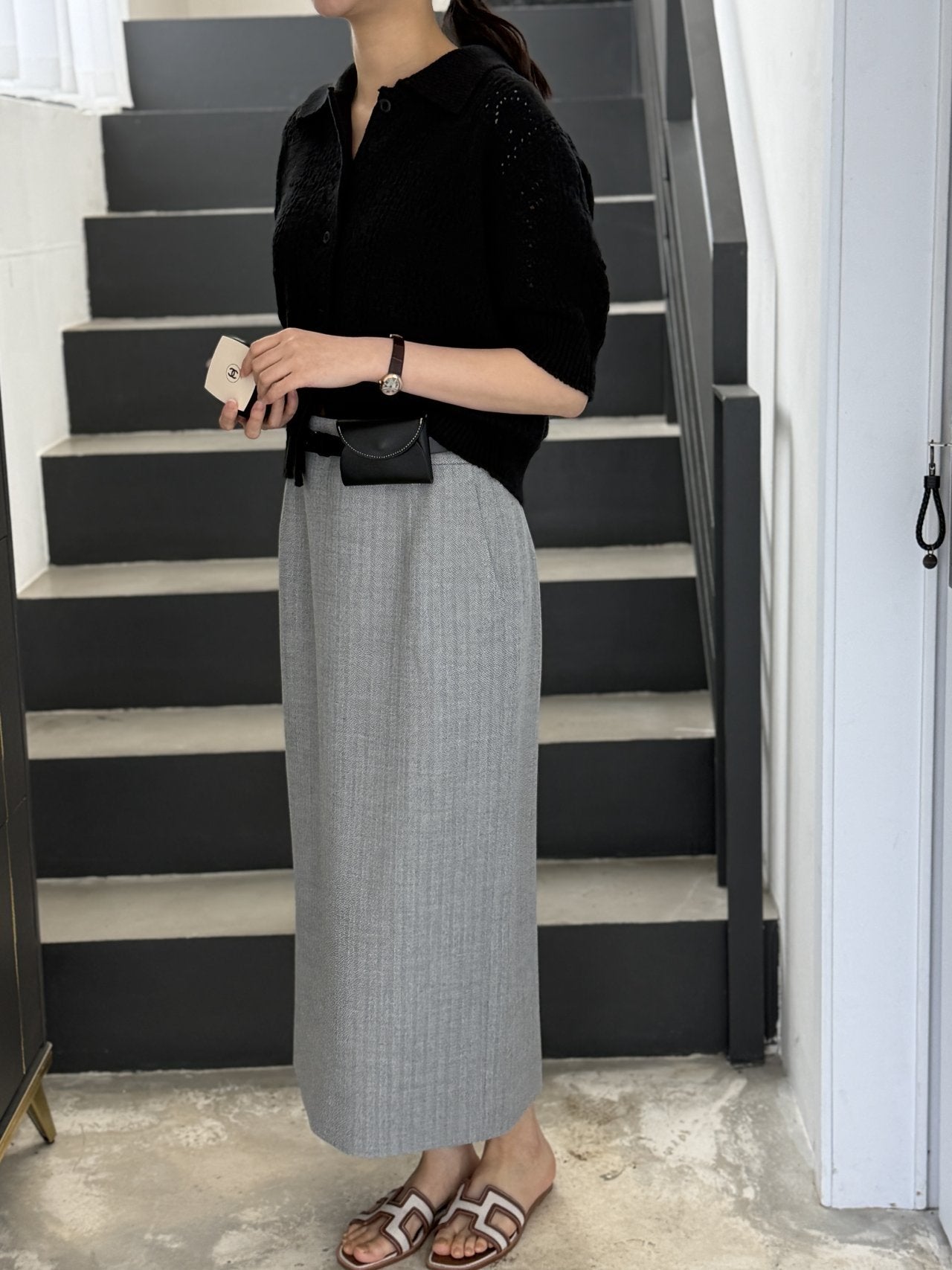 Classic Crochet Cardigan - Black