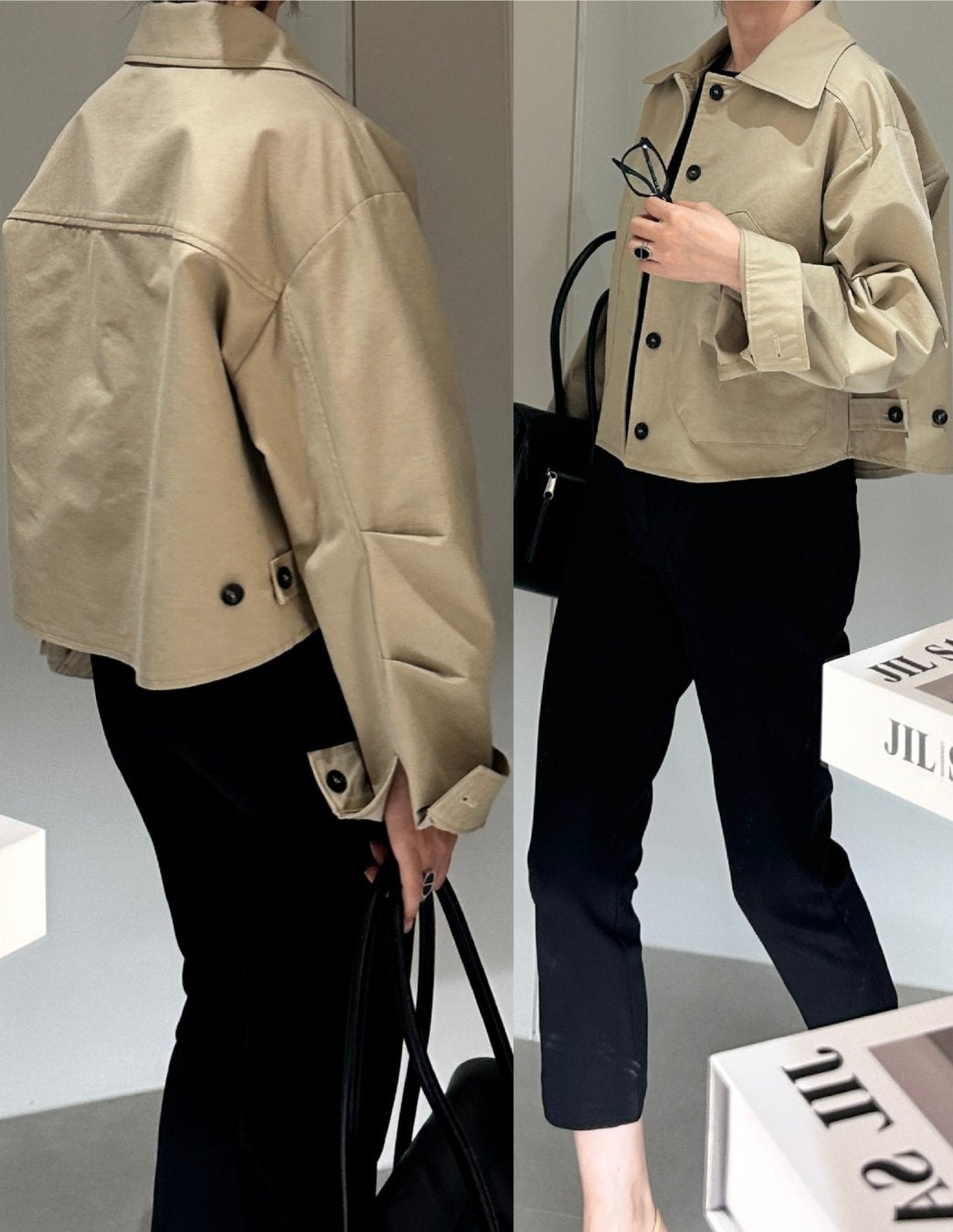 Bio-Washed Cotton Semi-Cropped Jacket