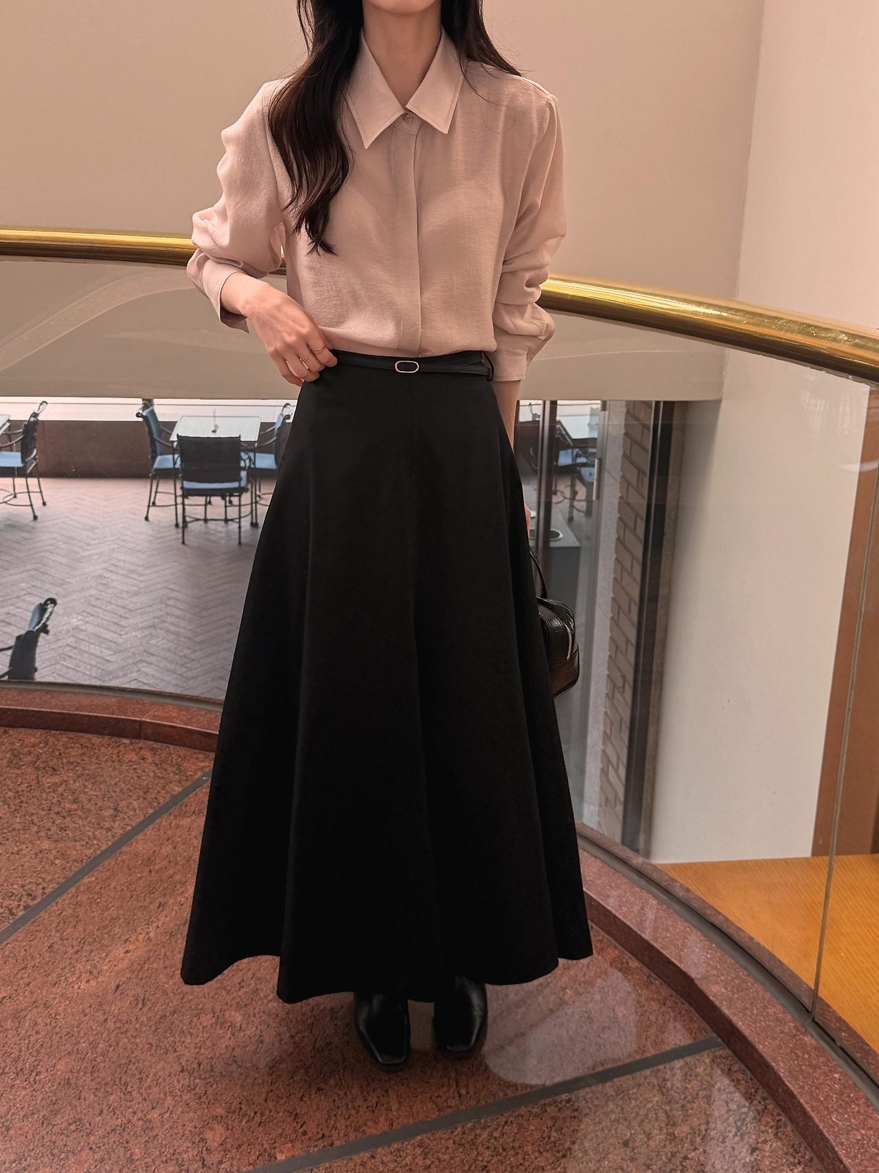 2-Way Hidden-Placket Tencel Blouse
