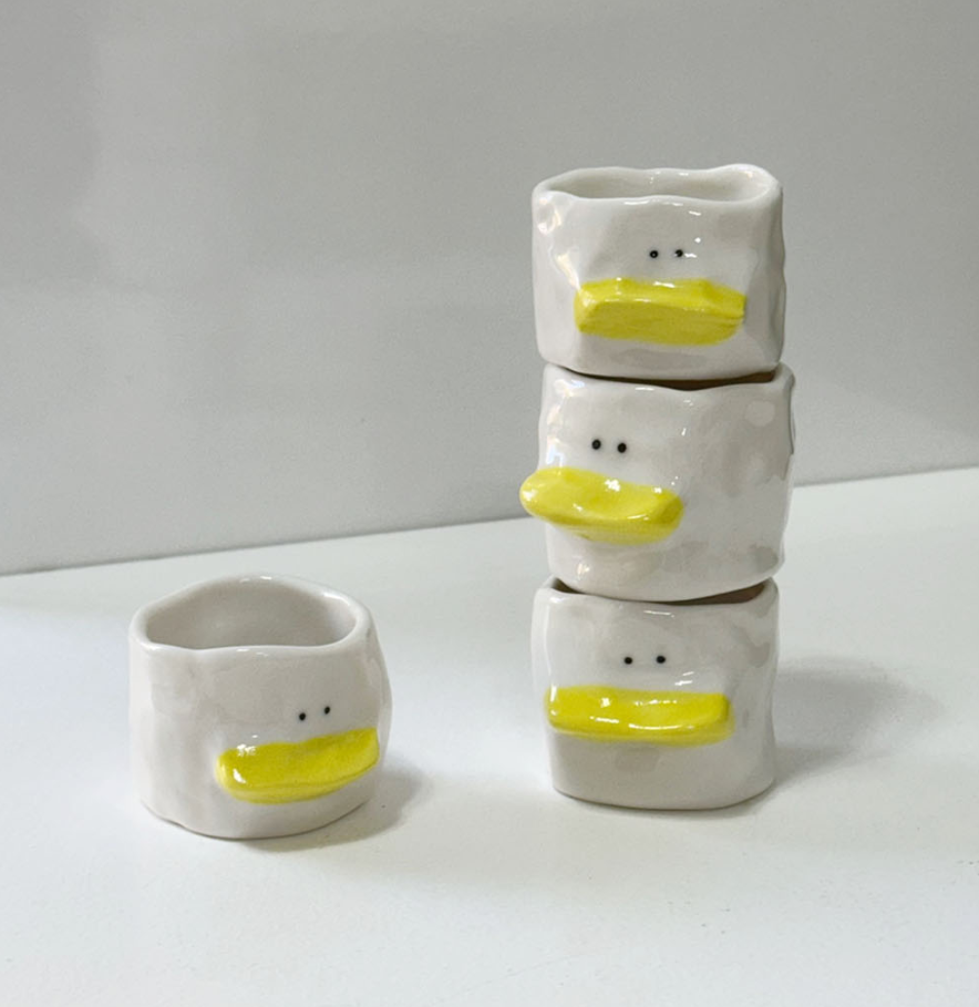 [Handmade Korean Ceramics] Big Mouth Duck Soju Cup