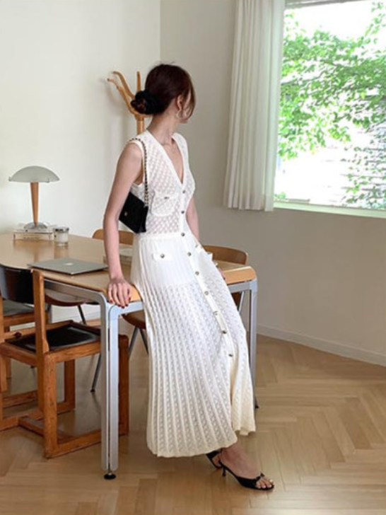 Hexagon Sheer Maxi Dress