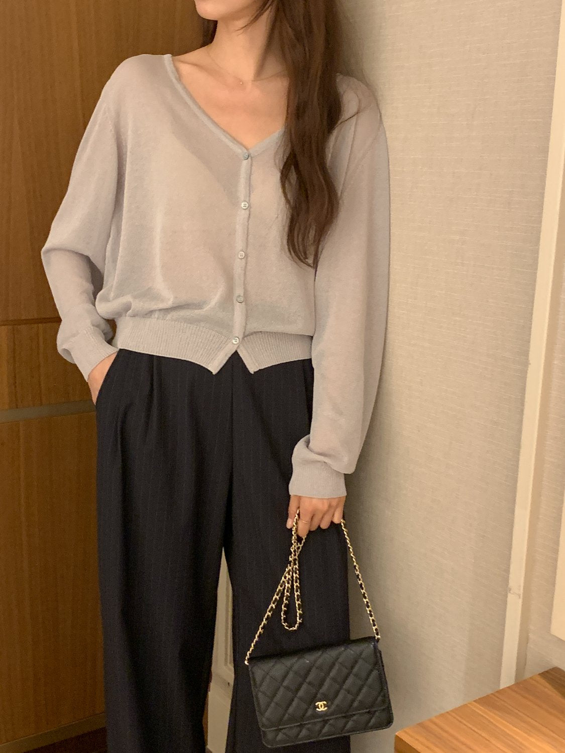 Raglan Linen-Blend Cardigan