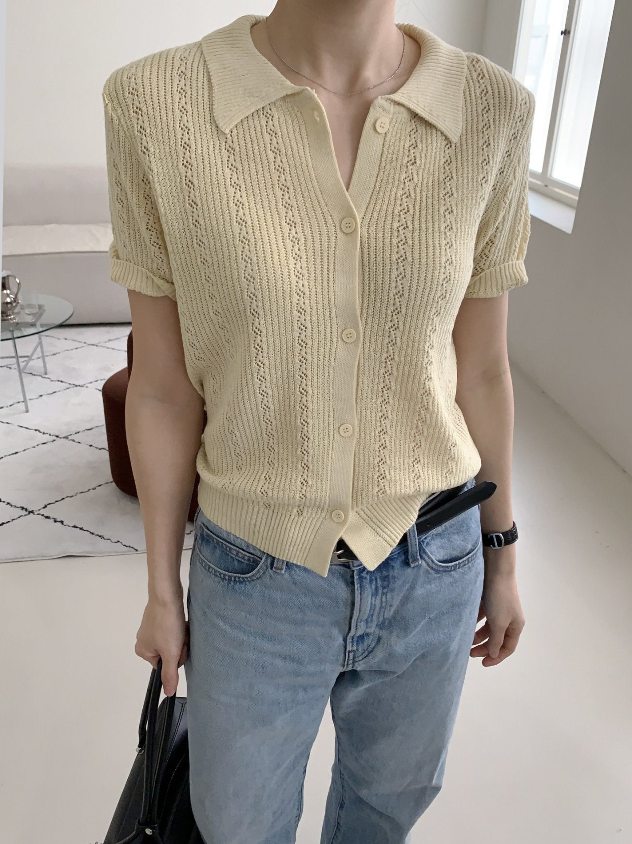 Summer Eyelet Knit Cardigan