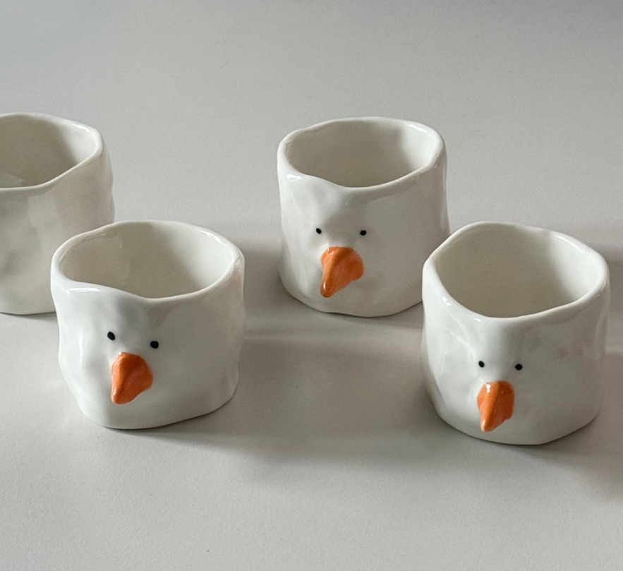 [Handmade Korean Ceramics] Snowman Soju Cup