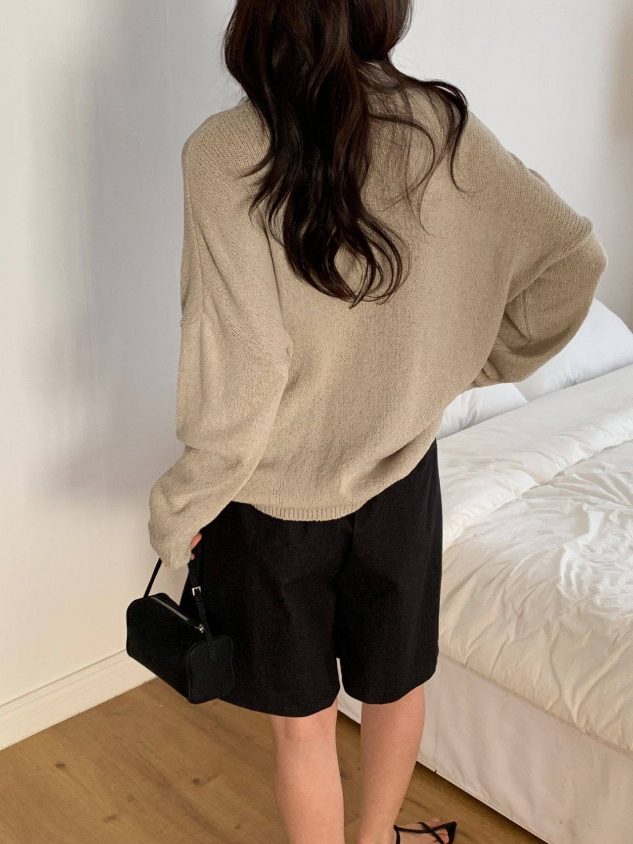 Bouclé Boxy Collar Knit