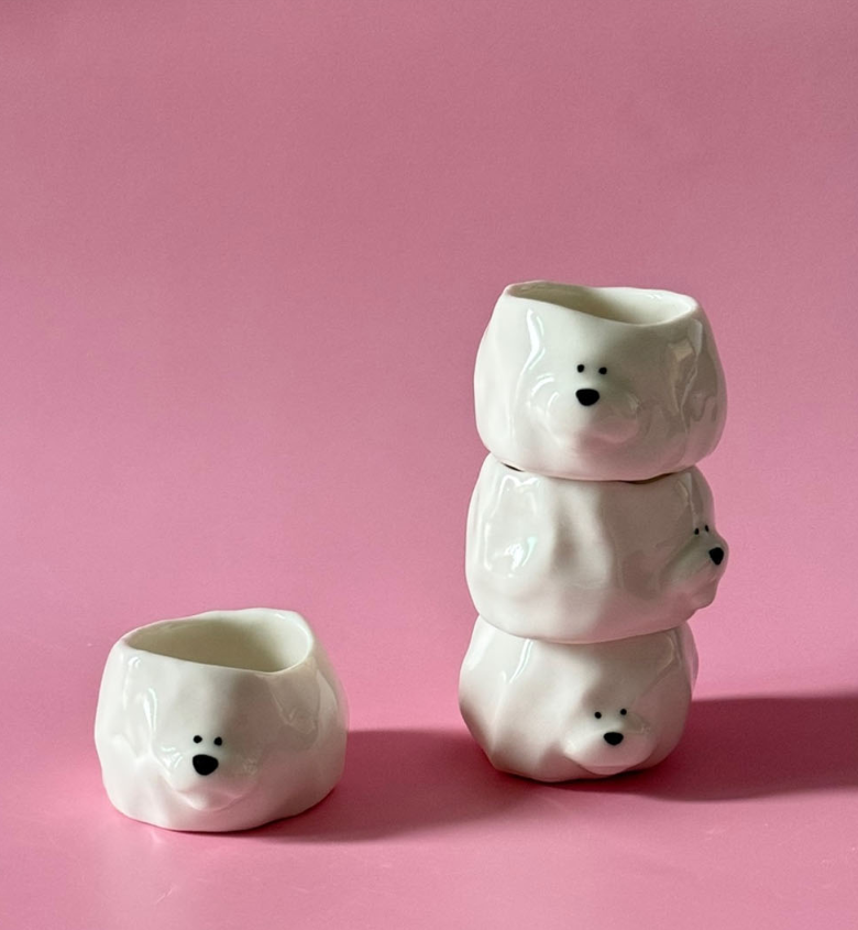 [Handmade Korean Ceramics] Bichon Frise Soju Cup