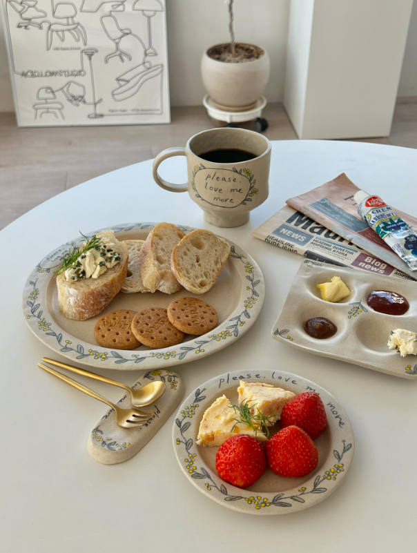 [Handmade Korean Ceramics] Love Me More Salad Plate