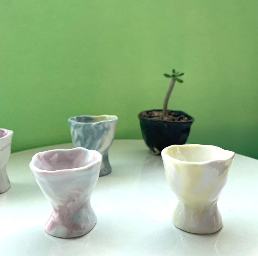 [Handmade Korean Ceramics] Marbled Goblet