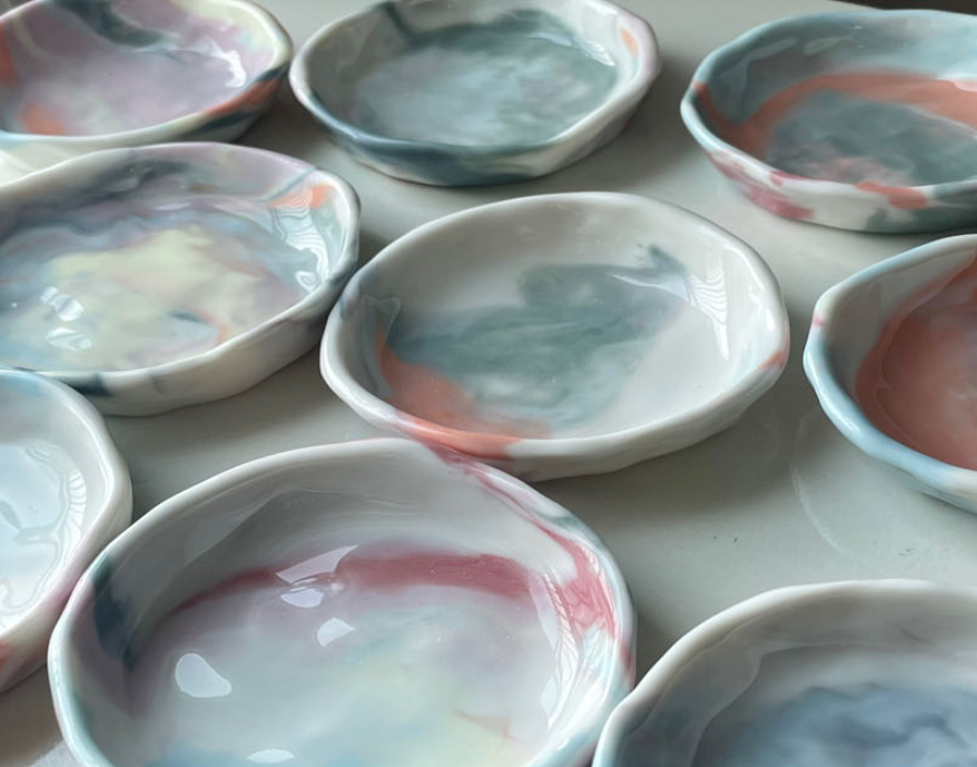 [Handmade Korean Ceramics] Marbled Mini Dish