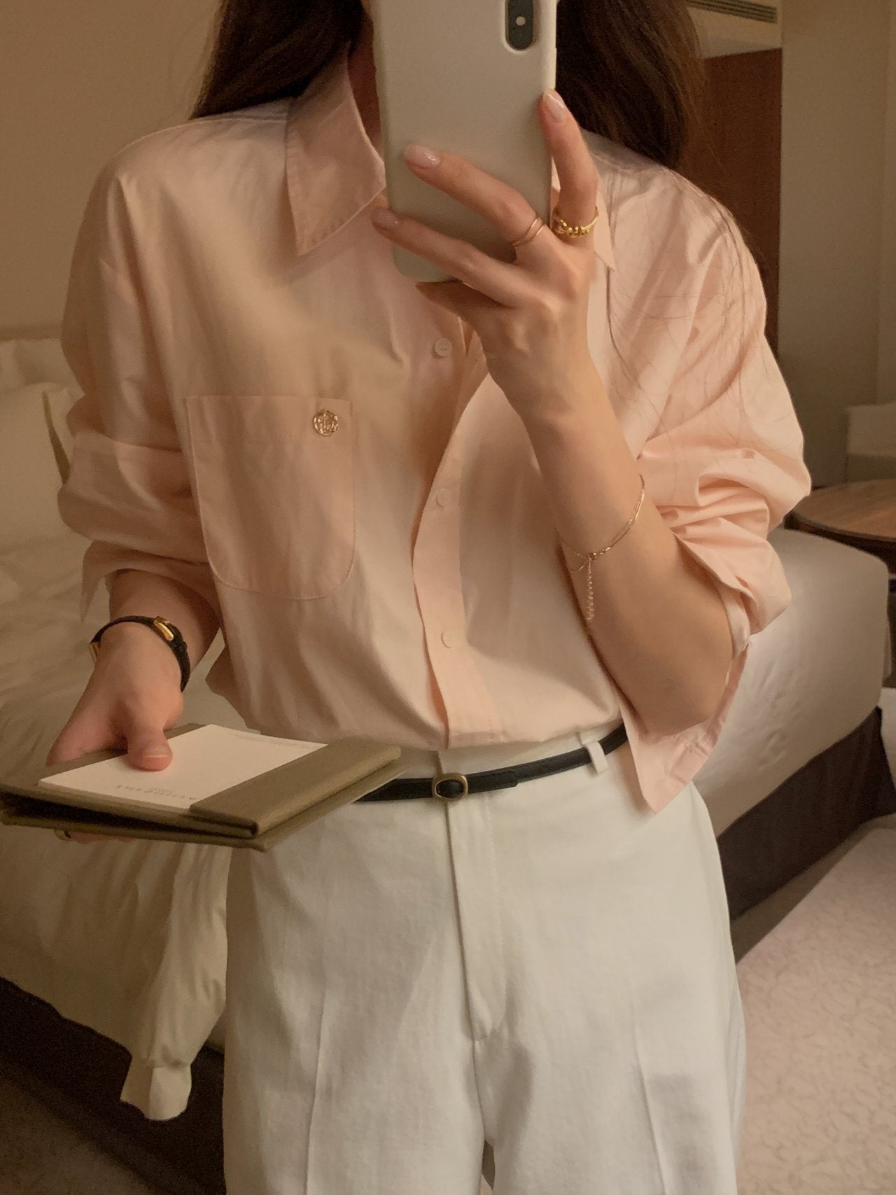 [Best Seller] Essential Cotton Button Down Shirt * Local Delivery: 1–2 Business Days (pink) *