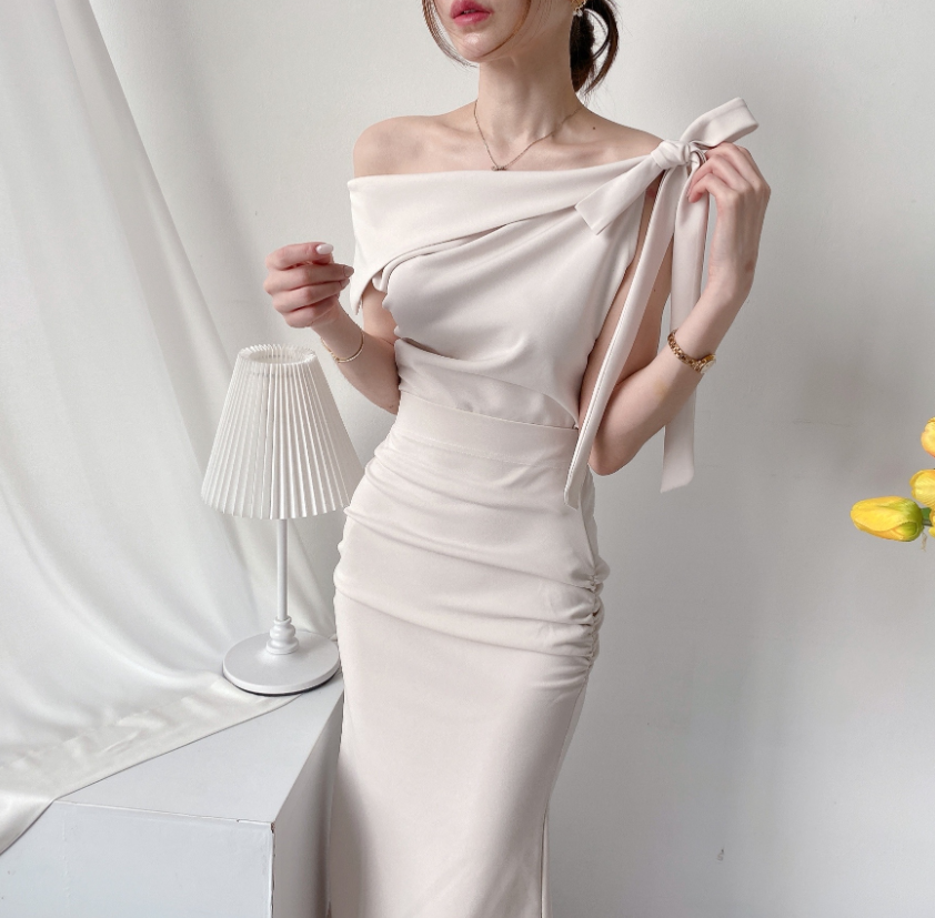 Scarf Asymmetric Sleeveless Blouse