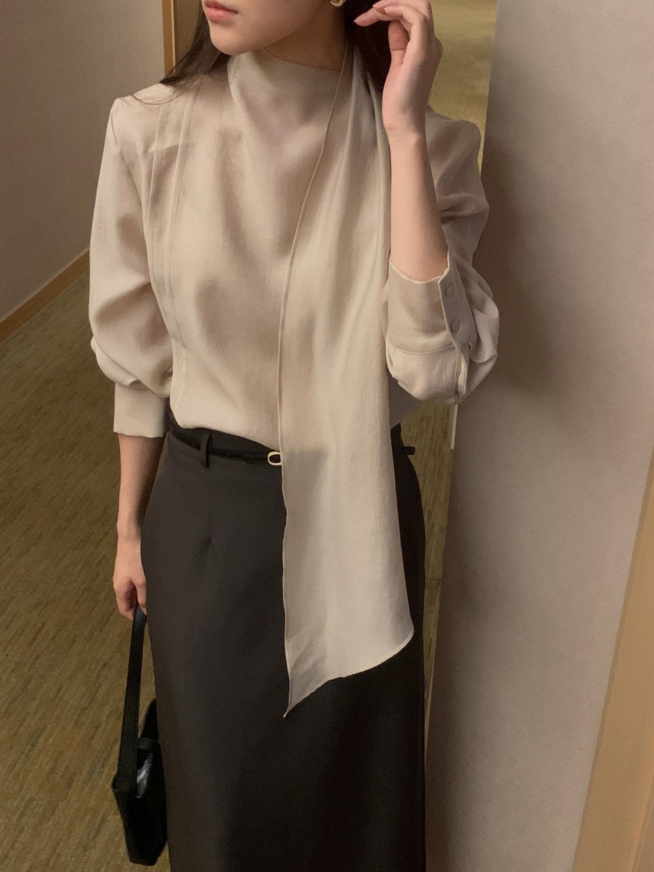 Scarf Detail Blouse - Warm Color Edition