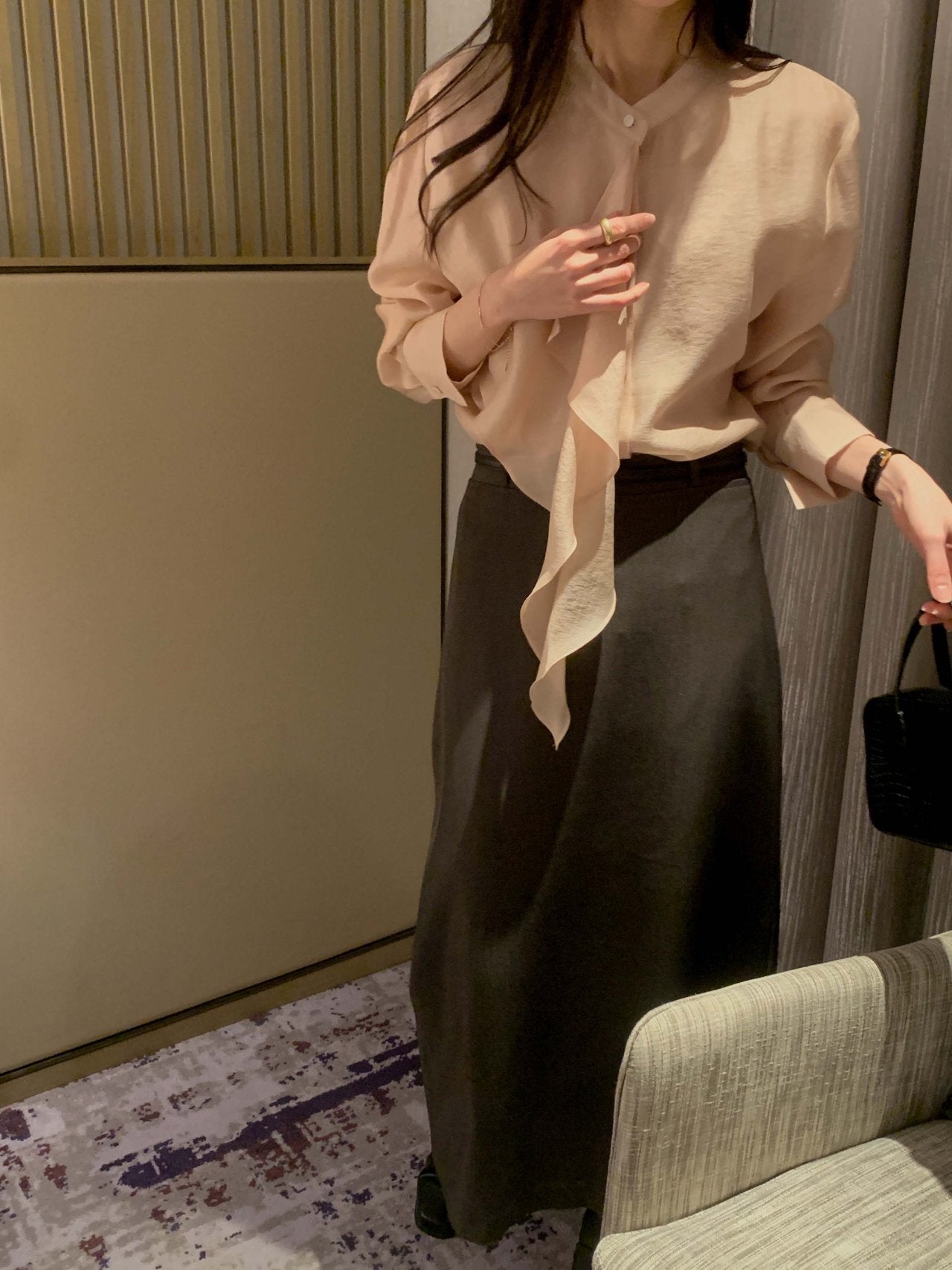 [Best Seller] Asymmetric Frill Blouse
