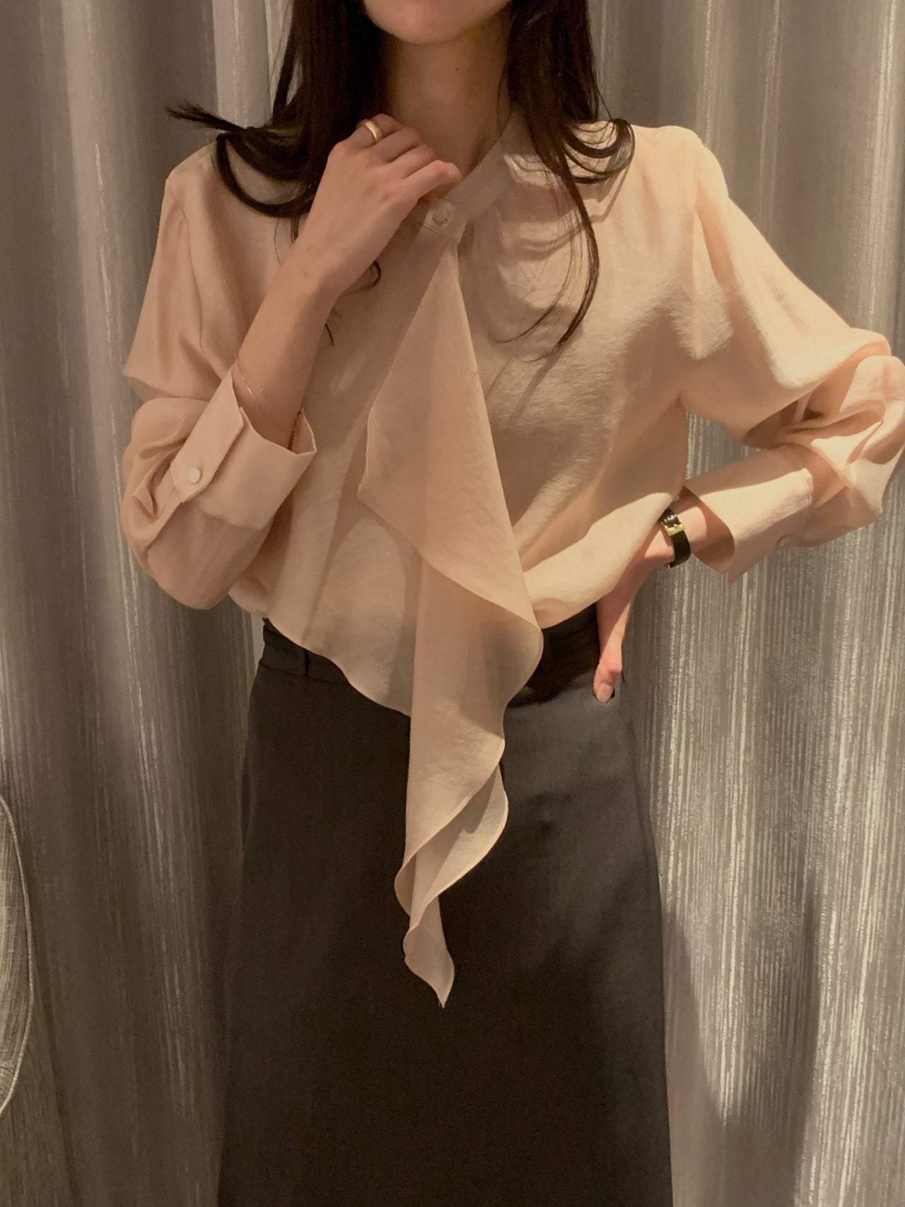 [Best Seller] Asymmetric Frill Blouse