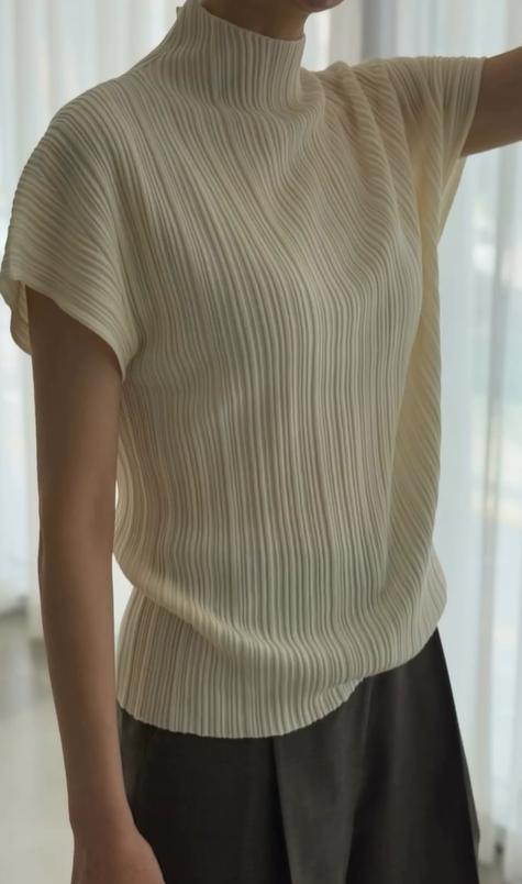 Linos WholeGarment Mock Neck Pleated Top