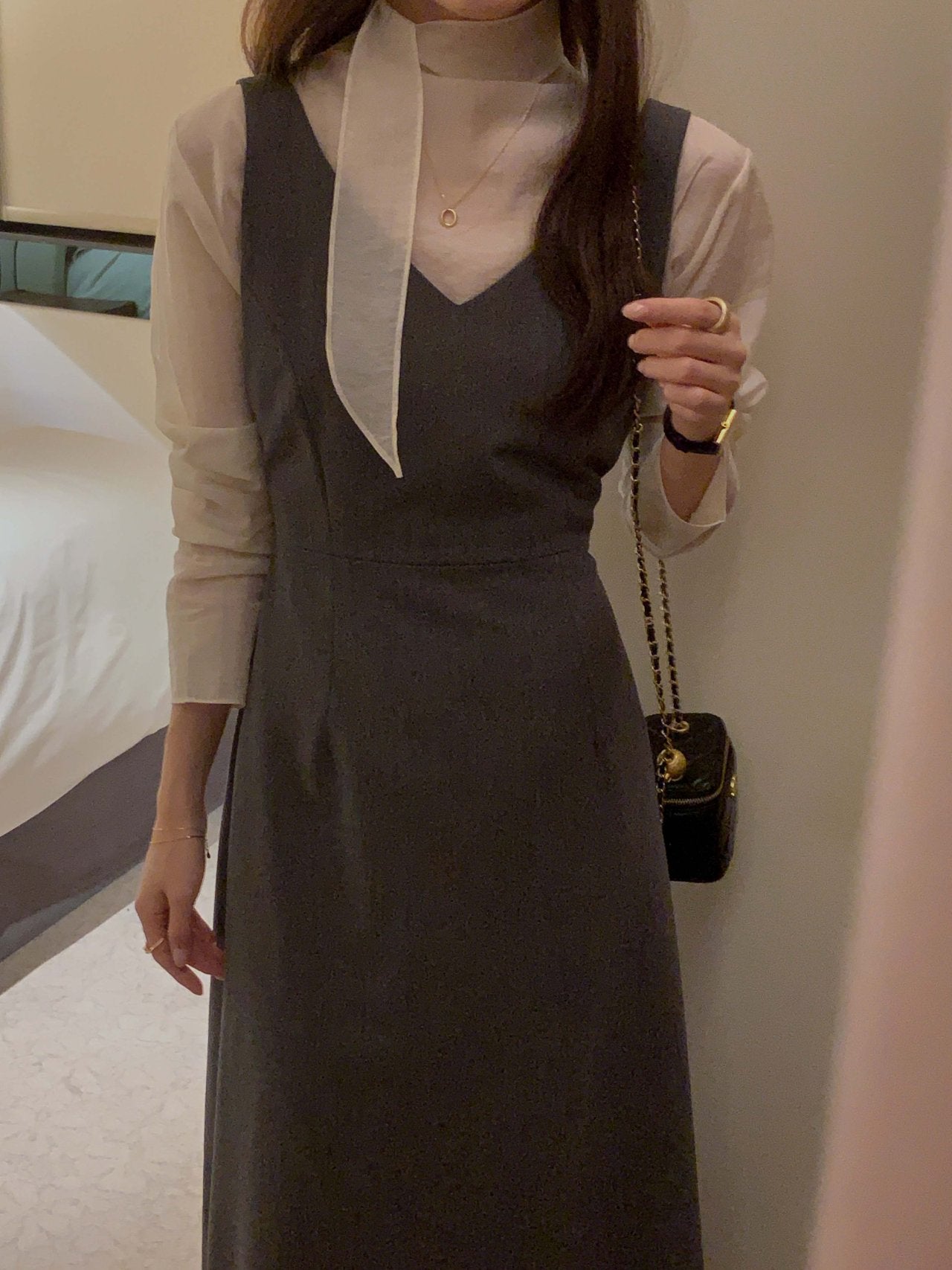 [Best Seller] Semi High Neck Draped Blouse