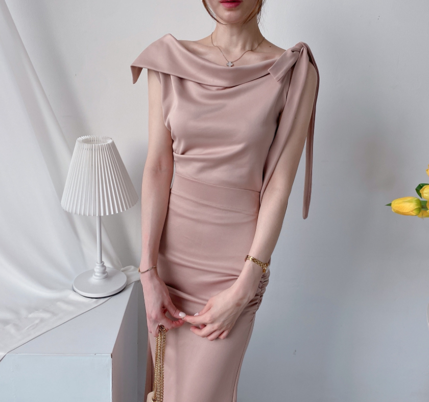 Scarf Asymmetric Sleeveless Blouse