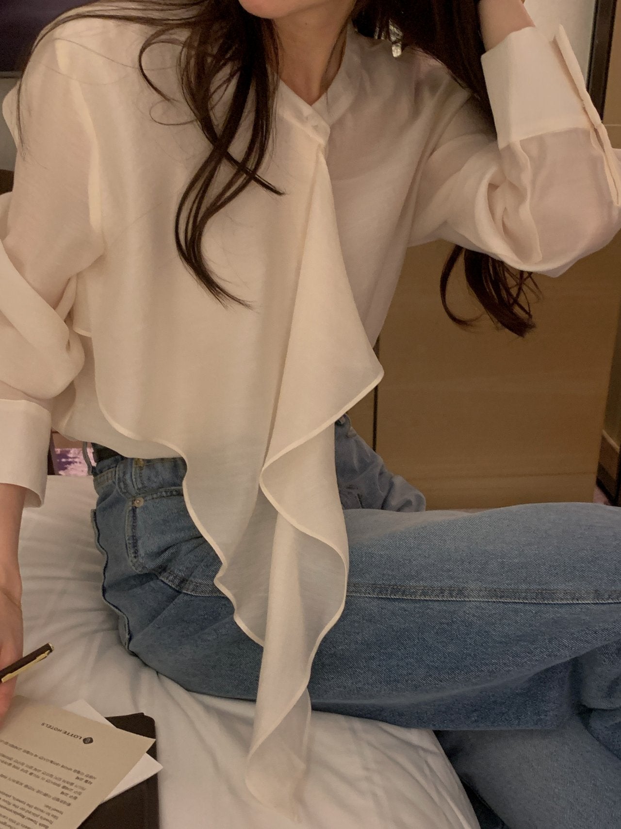 [Best Seller] Asymmetric Frill Blouse