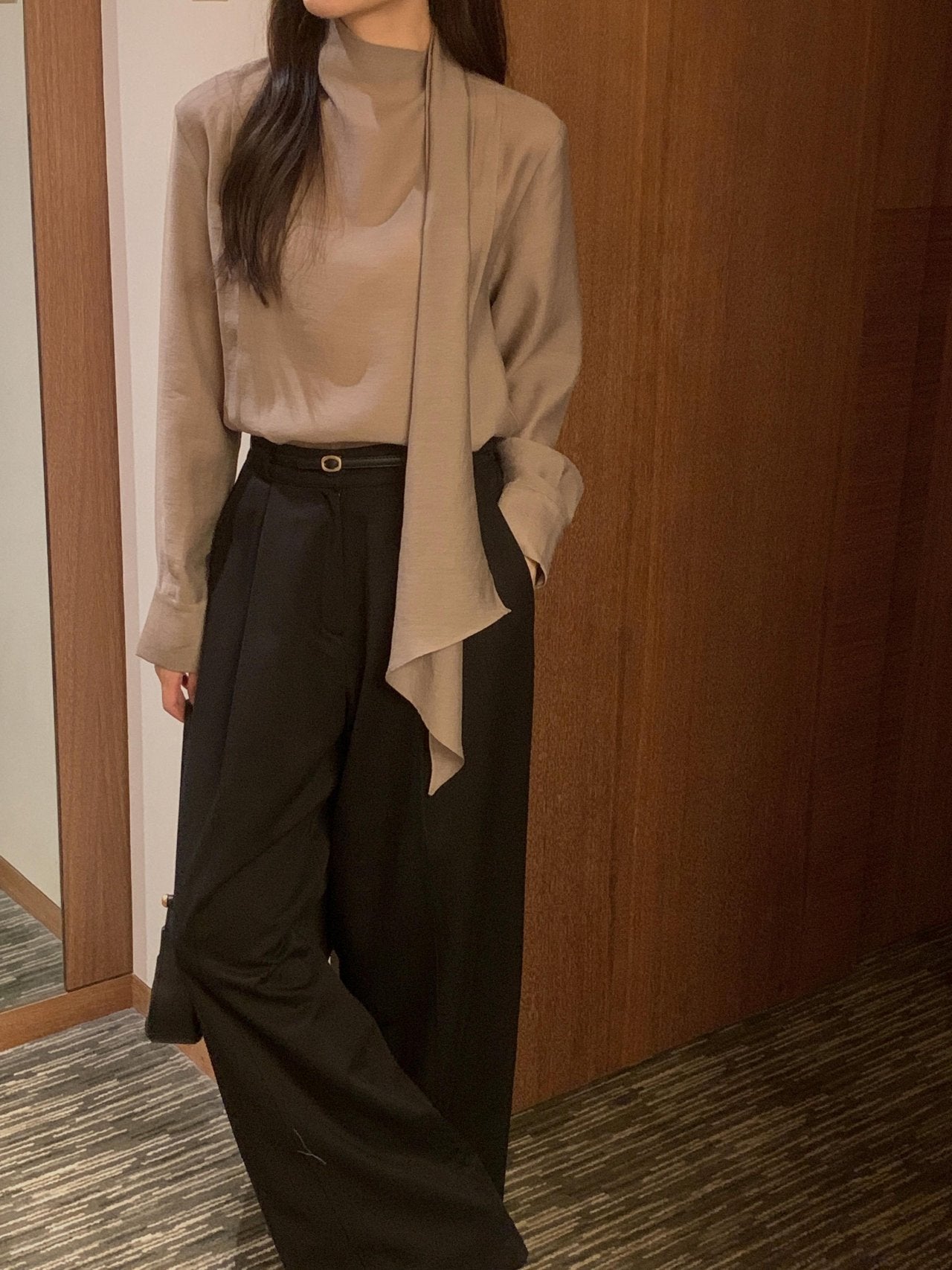 Scarf Detail Blouse - Warm Color Edition