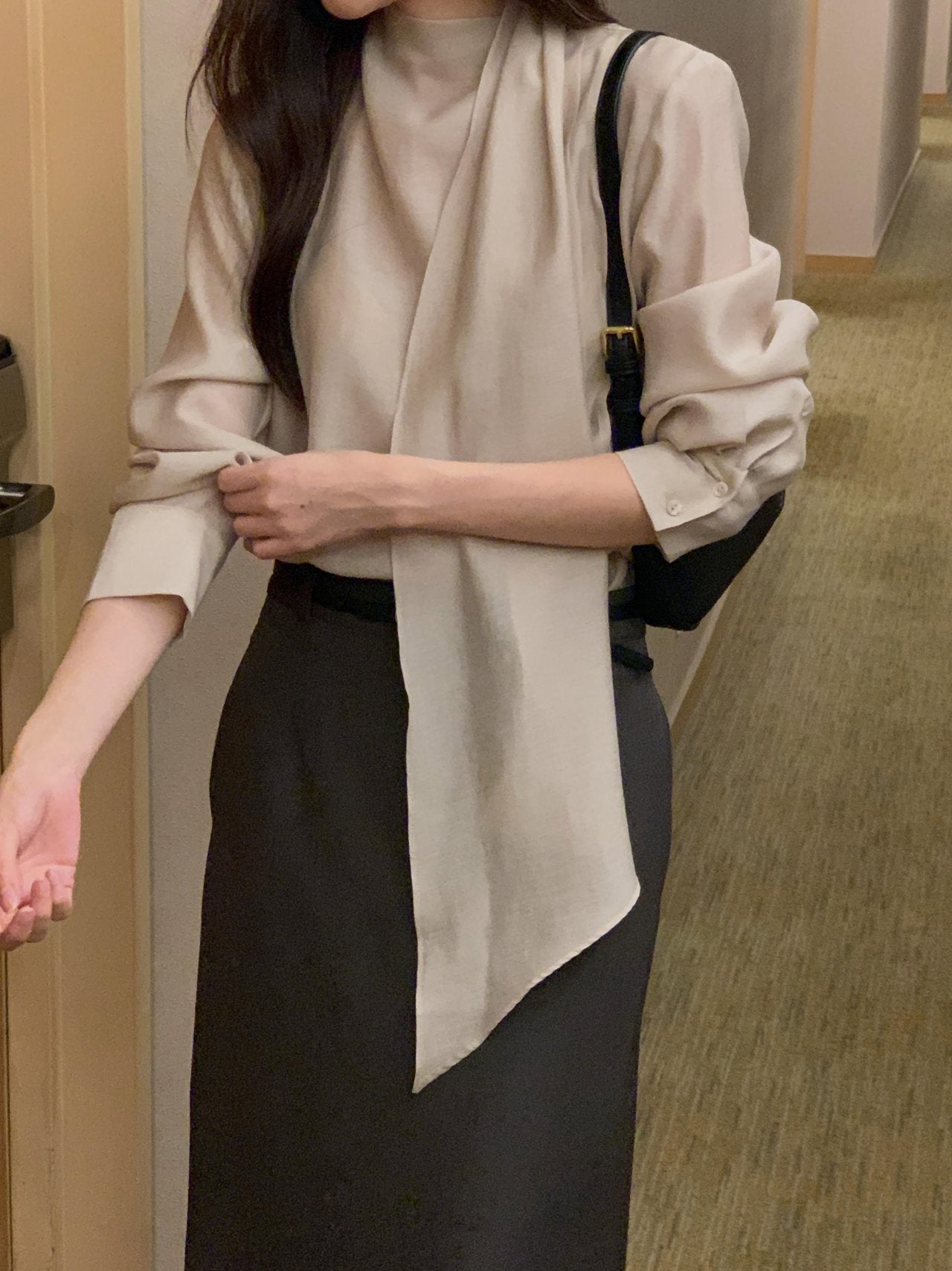 Scarf Detail Blouse - Warm Color Edition