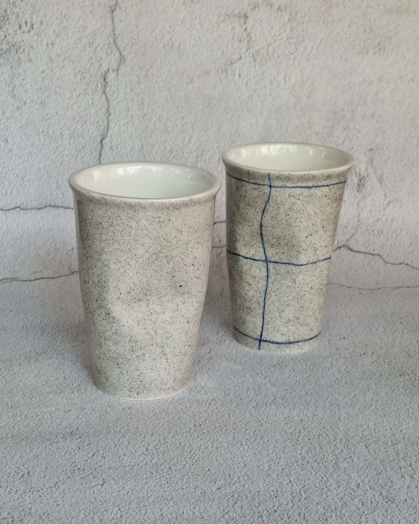 [Handmade Korean Ceramics] Crumpled Silhouette Ice Cup