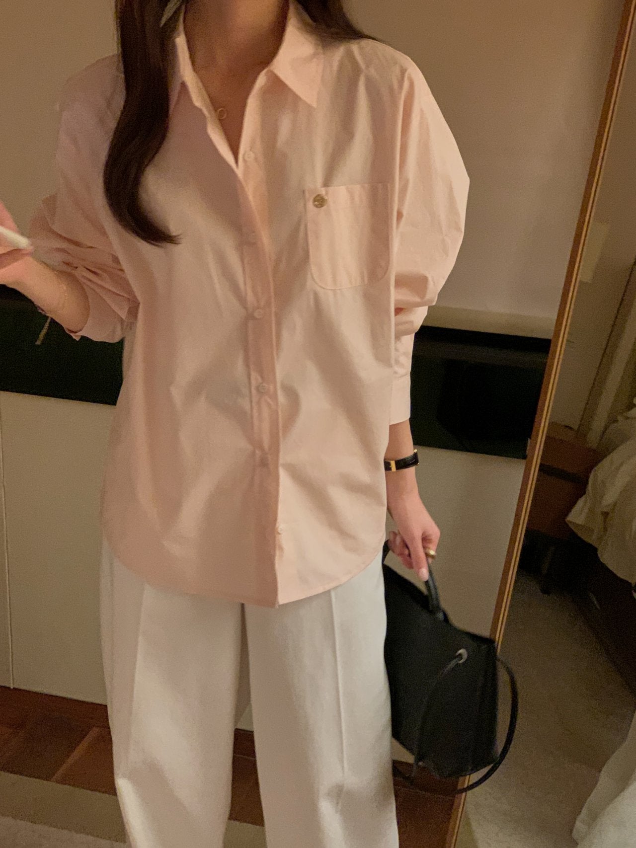 [Best Seller] Essential Cotton Button Down Shirt * Local Delivery: 1–2 Business Days (pink) *