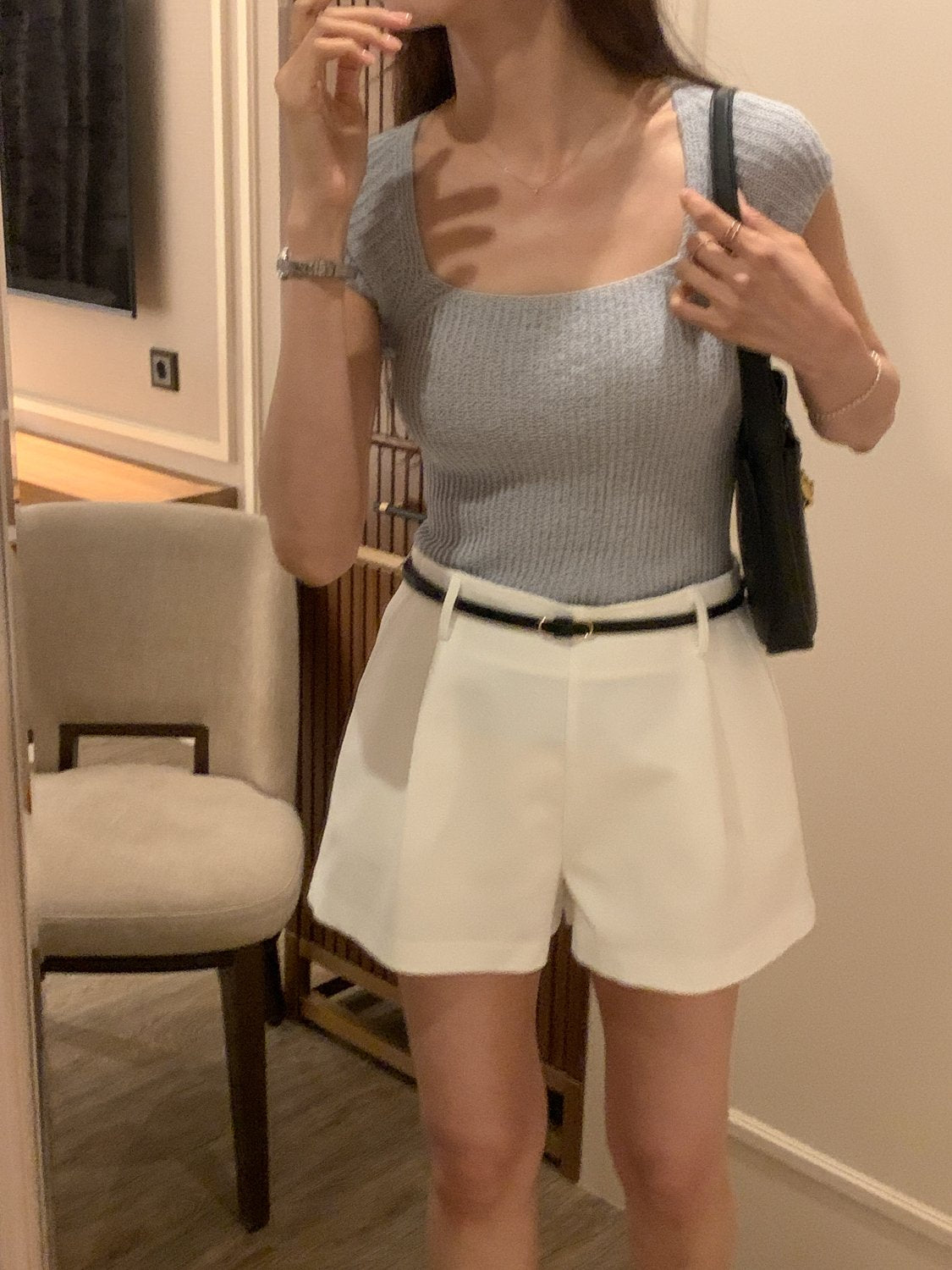 Cap-Sleeve Boatneck Knit