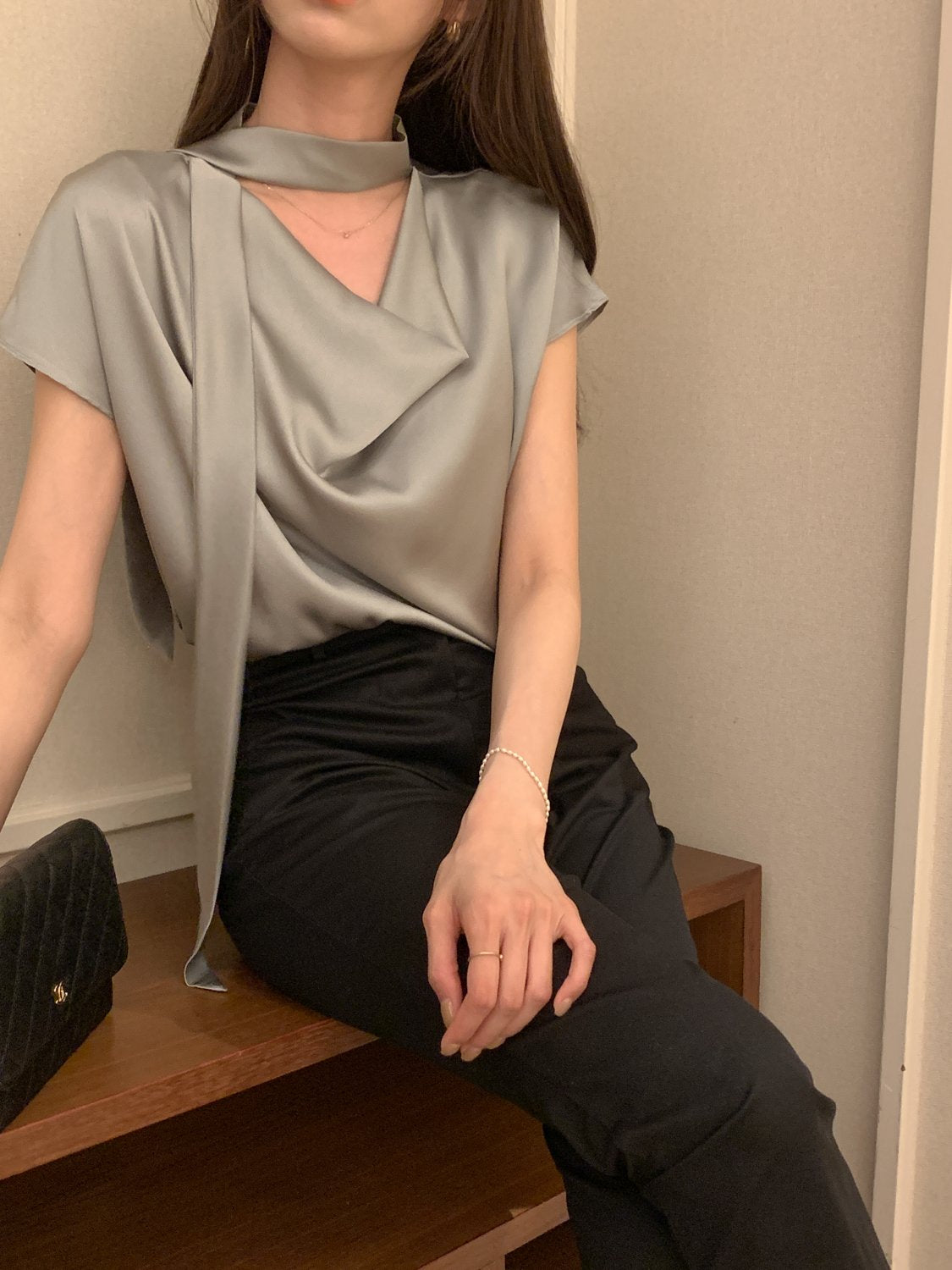 Tie Draping Blouse