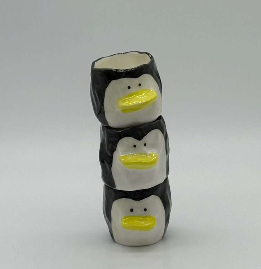 [Handmade Korean Ceramics] Big Beak Penguin Soju Cup