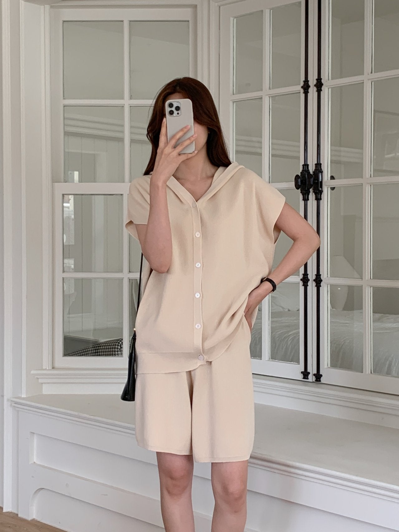 Minimalist Hooded Short Sleeve Set
