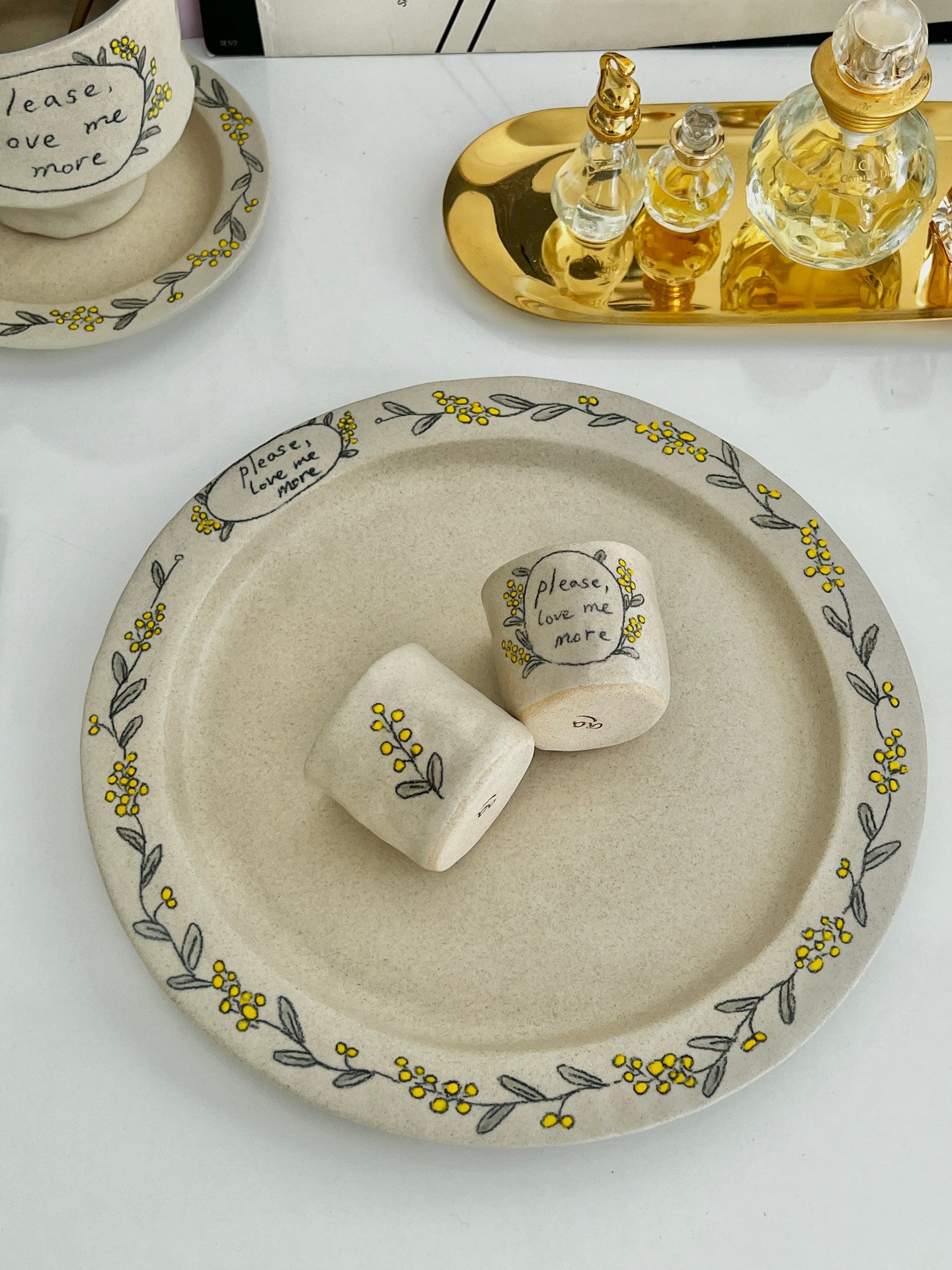 [Handmade Korean Ceramics] Love Me More Salad Plate