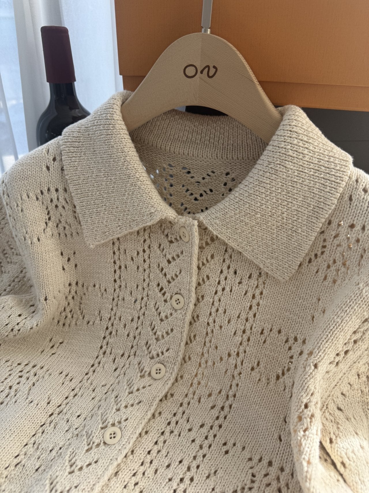 Classic Crochet Cardigan - Cream Oat