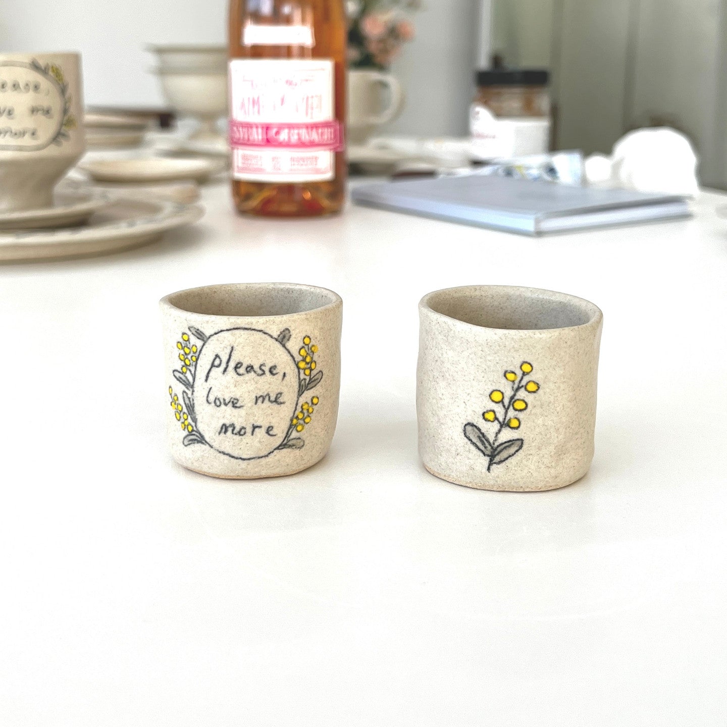 [Handmade Korean Ceramics] Love Me More Soju Cup (2pc)