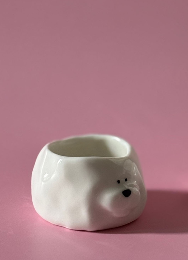 [Handmade Korean Ceramics] Bichon Frise Soju Cup