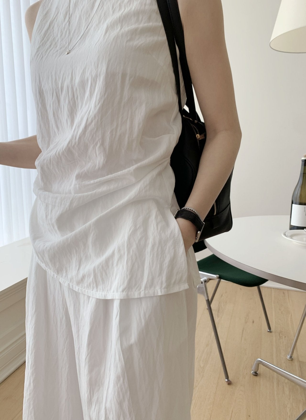 BreezeShirring Summer Top & Pants Set