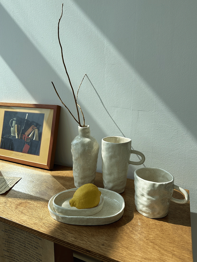 [Handmade Korean Ceramics] Wave Mug Oatmeal