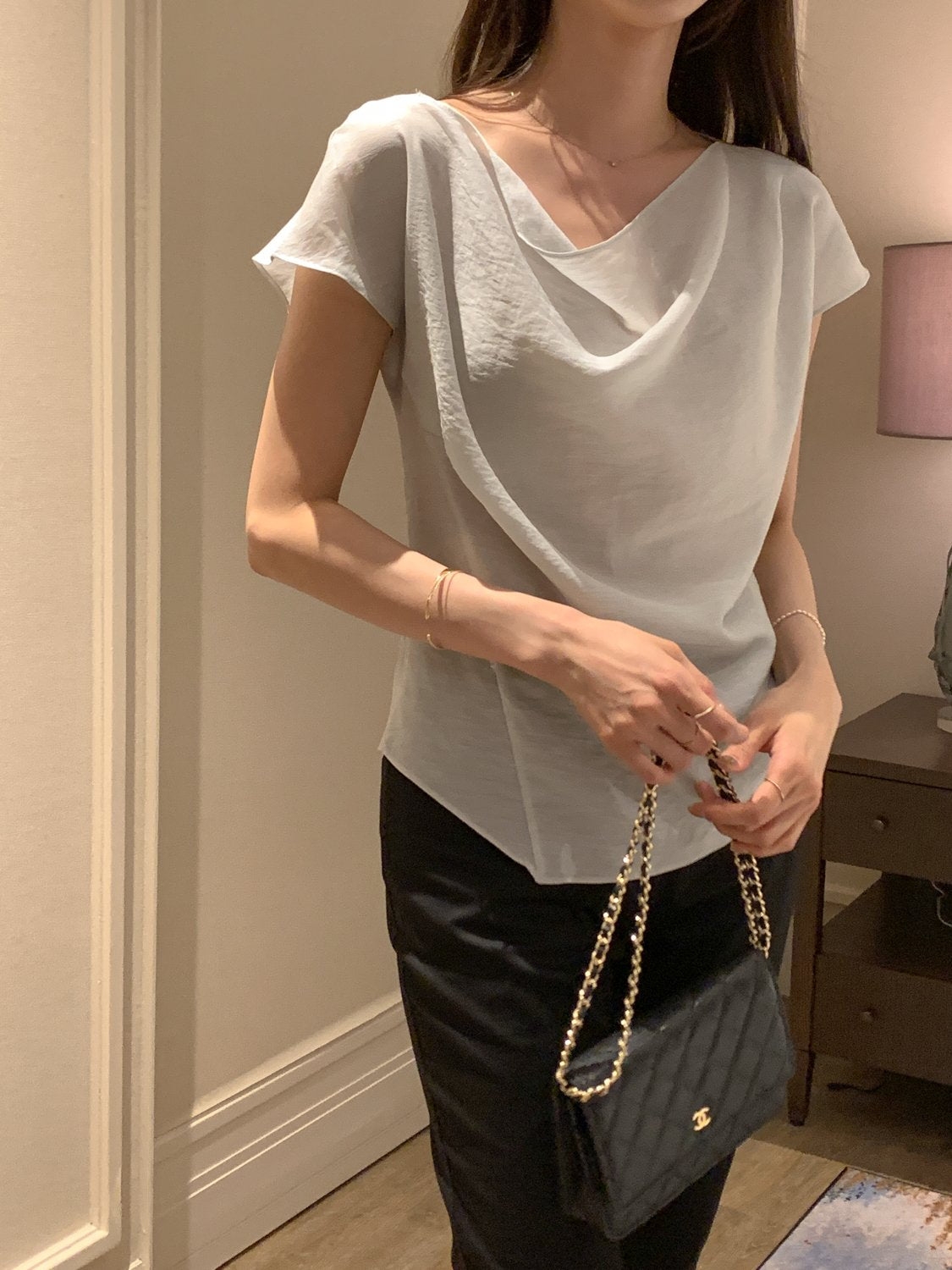 Drape Slim Blouse