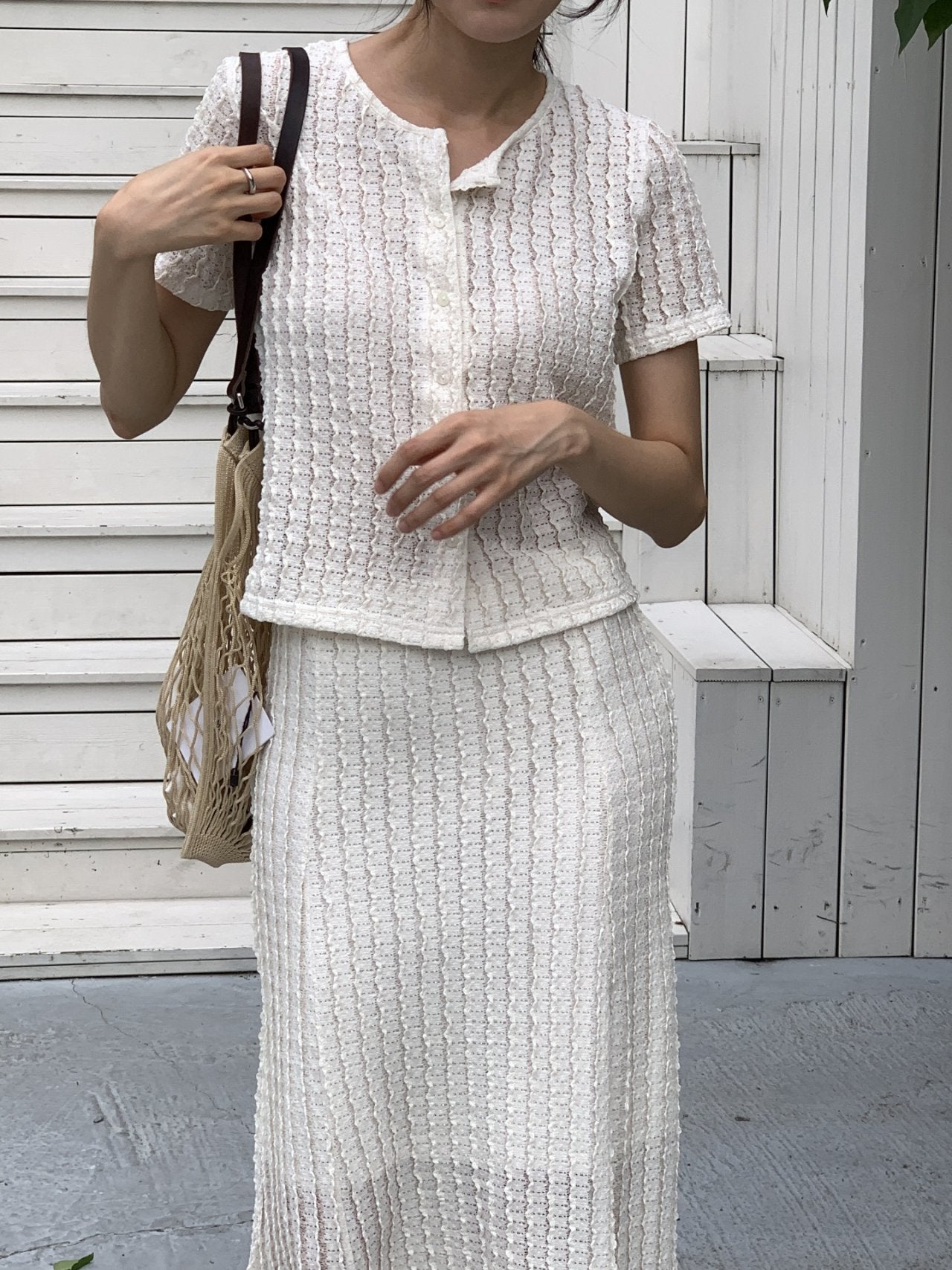 Wave Mermaid Cardigan & Skirt Set