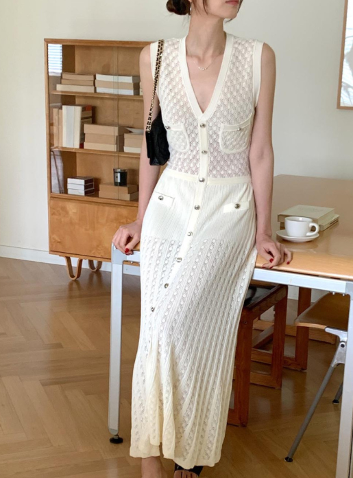 Hexagon Sheer Maxi Dress