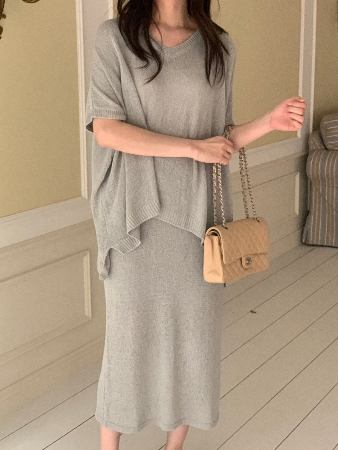 Luxe Marbouclé Linen Blend Two-Piece Set