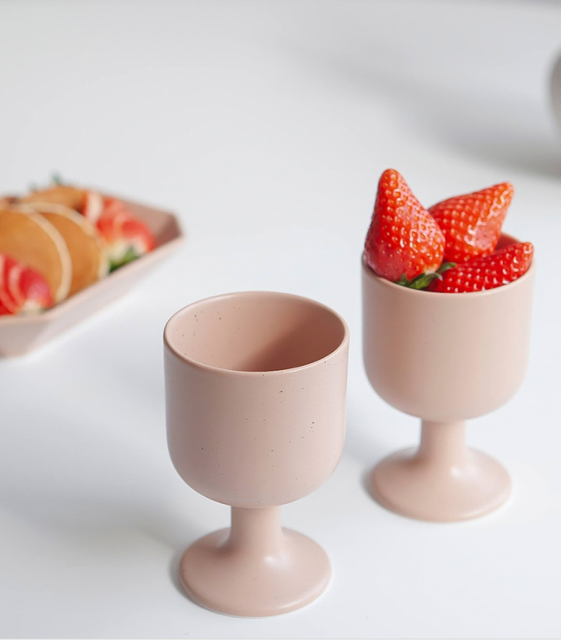 [Handmade Korean Ceramics] 3-Piece Wine Glass + Bowl Set