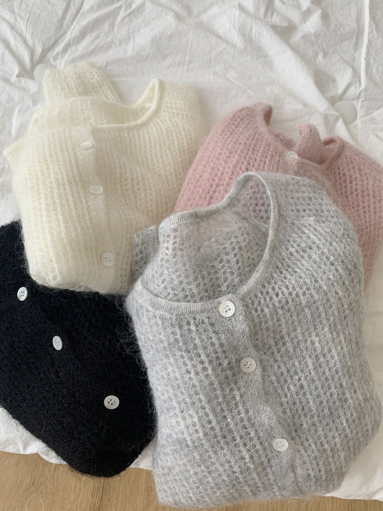 Cotton Candy Mohair Blend Knit Cardigan