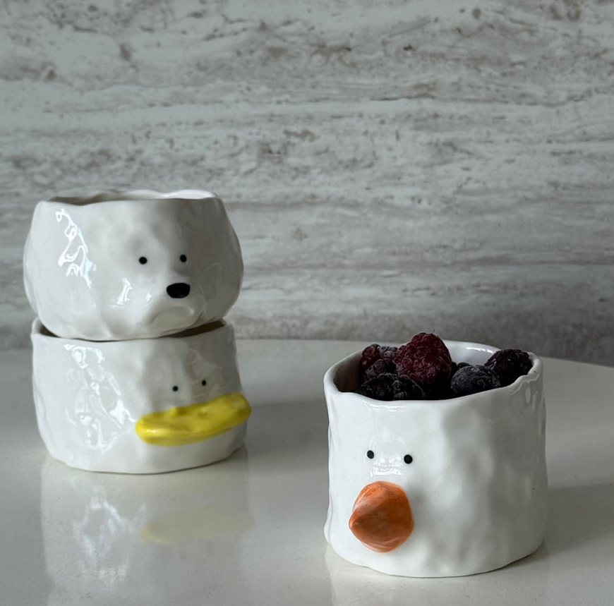 [Handmade Korean Ceramics] Animal Friends Yogurt Bowl