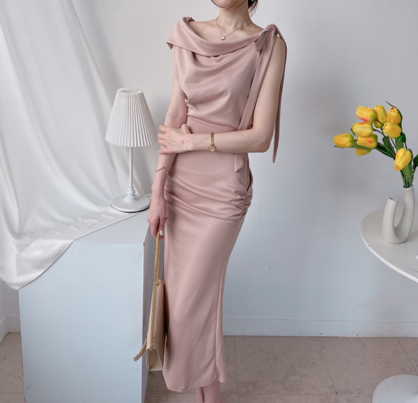 Scarf Asymmetric Sleeveless Blouse