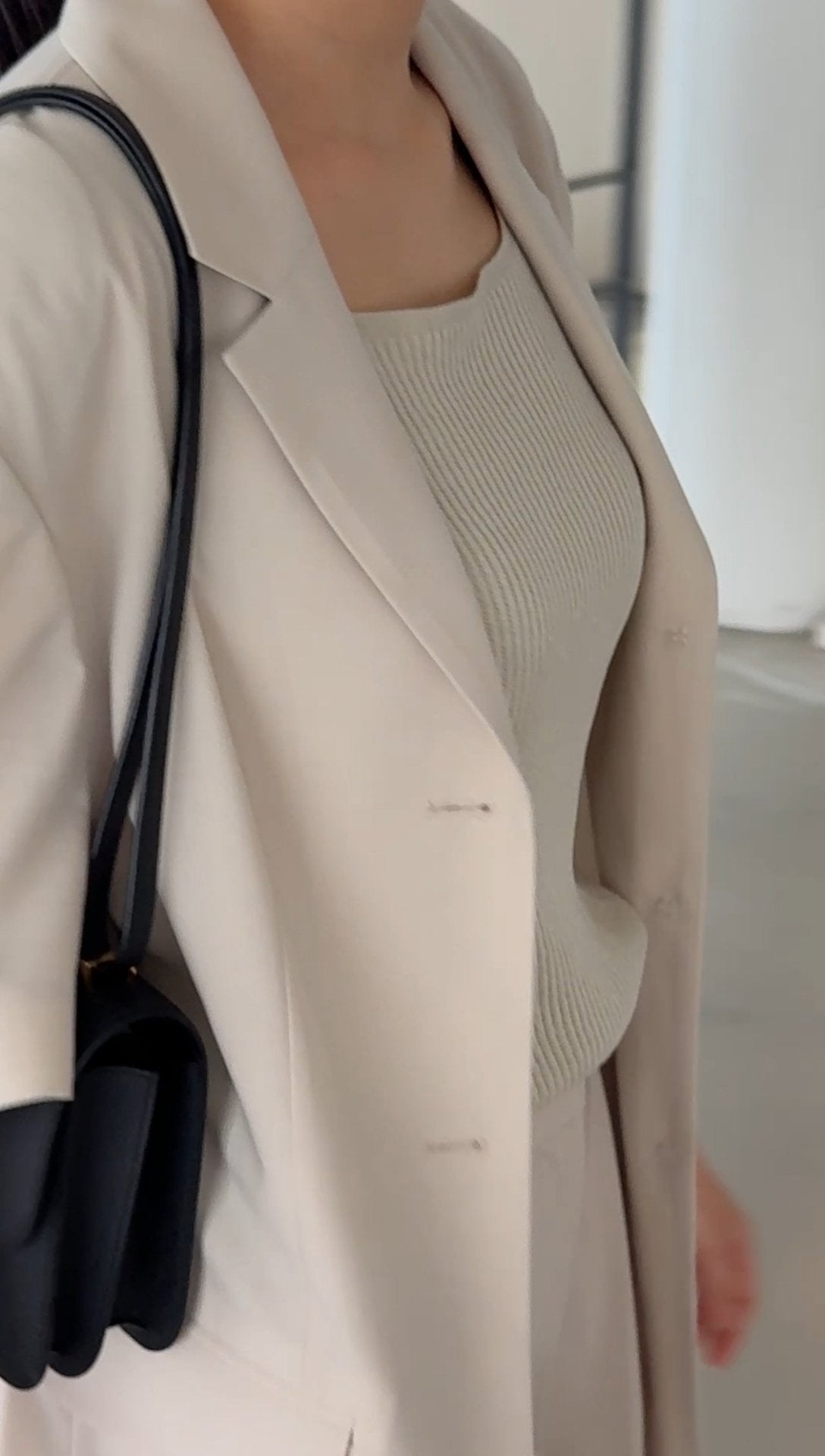 Summer Wool Tailored Suit Set - Light Beige