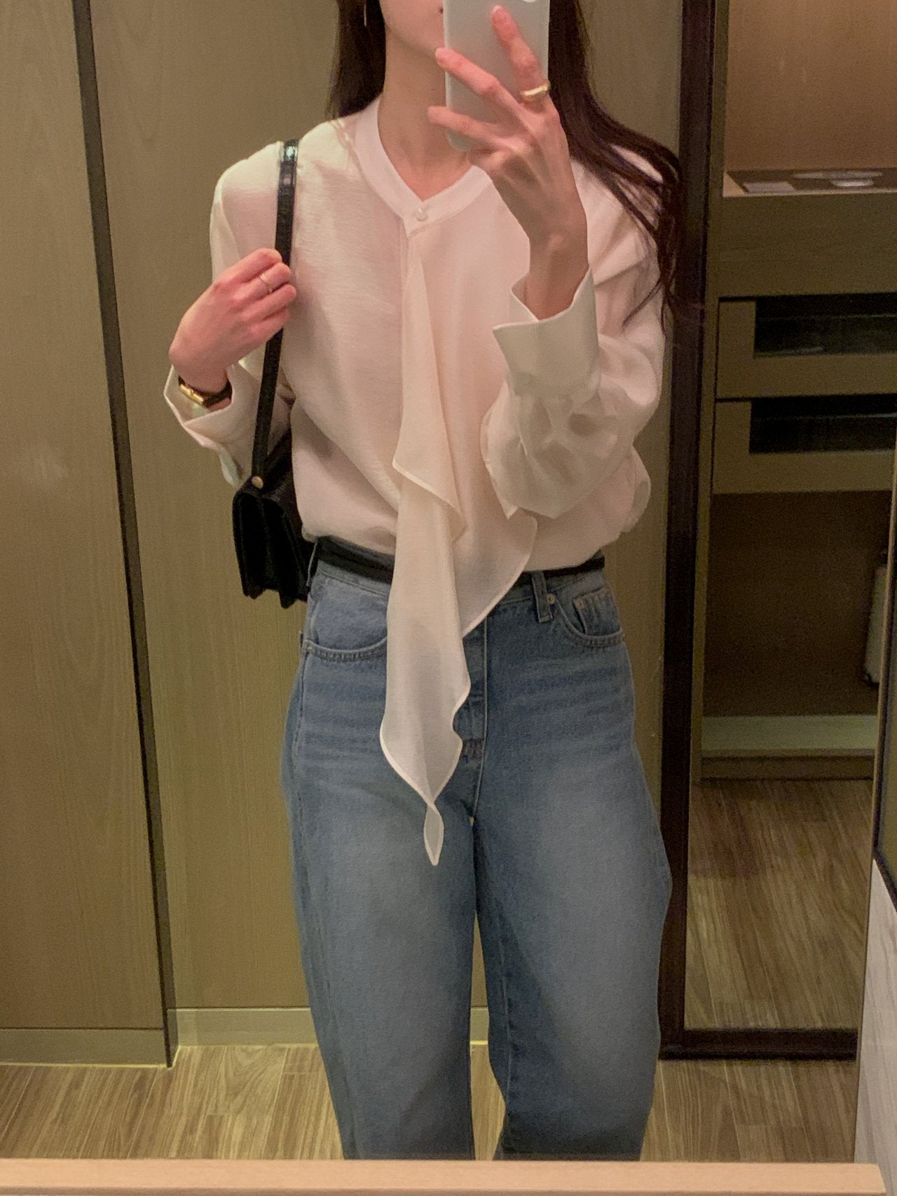 [Best Seller] Asymmetric Frill Blouse