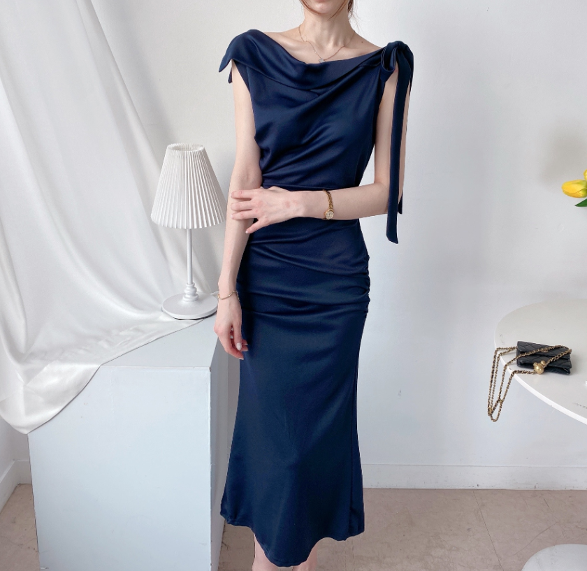 Scarf Asymmetric Sleeveless Blouse
