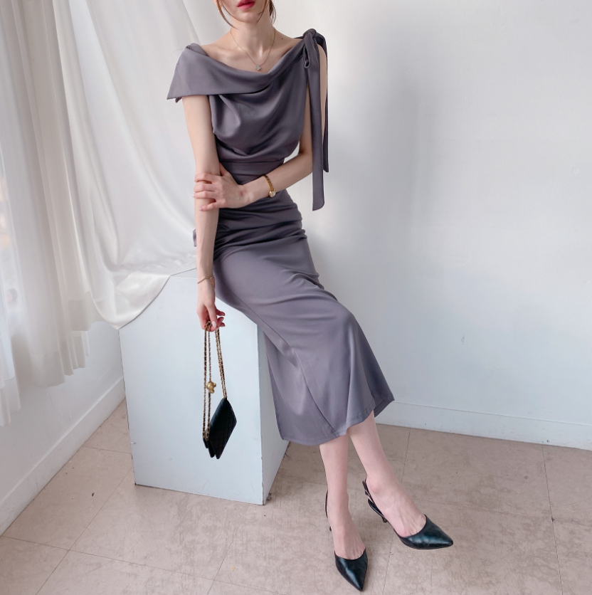 Scarf Asymmetric Sleeveless Blouse