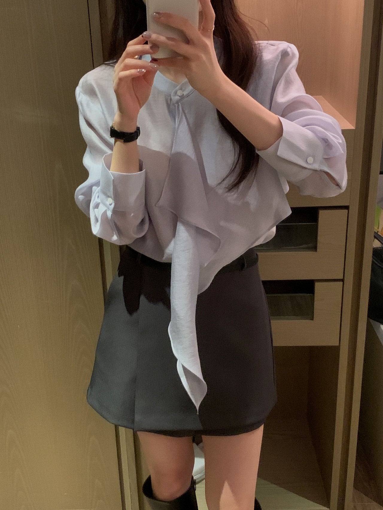 [Best Seller] Asymmetric Frill Blouse